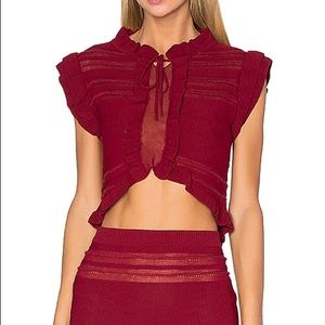 For love and lemons Livingston crop top oxblood S